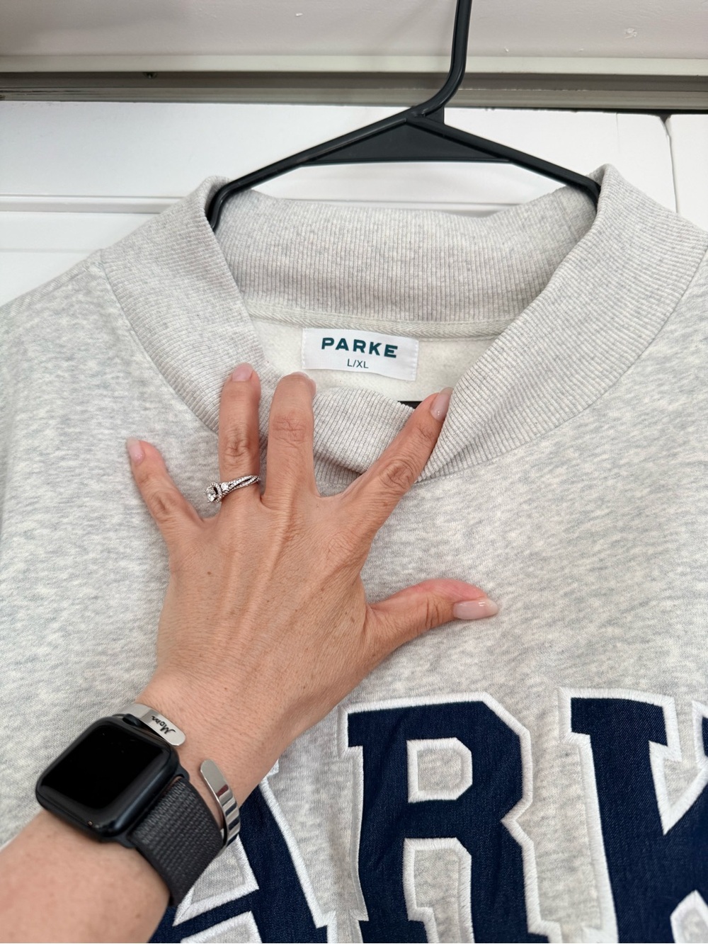 Parke grey mock neck sweater fleece - Picture 2 of 5